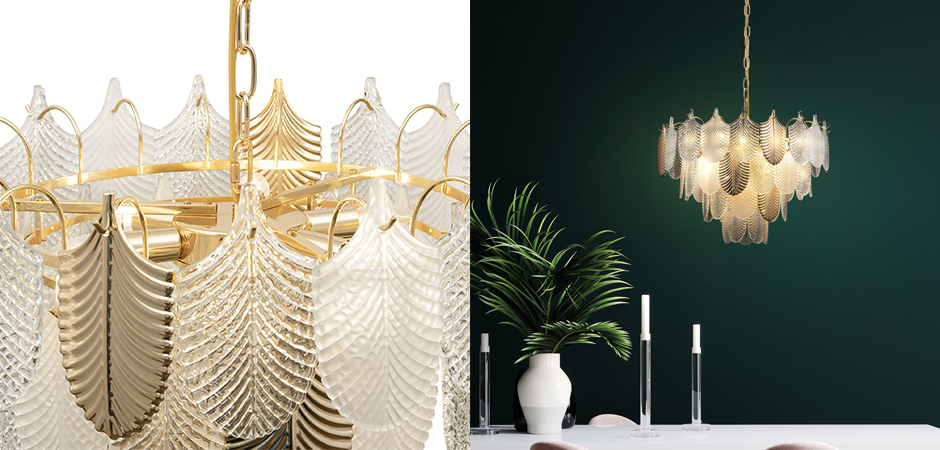 Люстра Feyar Gold Enlarged c Рельефным Стеклом Люстра Feyar Gold Enlarged c Рельефным Стеклом - Loft-Concept в Рязани