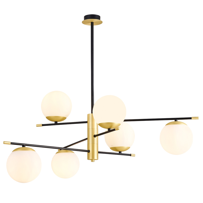 Люстра Черная с Золотом Spike Balls Hanging 6 Lamp Белый Золотой Черный Люстра Черная с Золотом Spike Balls Hanging 6 Lamp Белый Золотой Черный в Рязани | Loft Concept