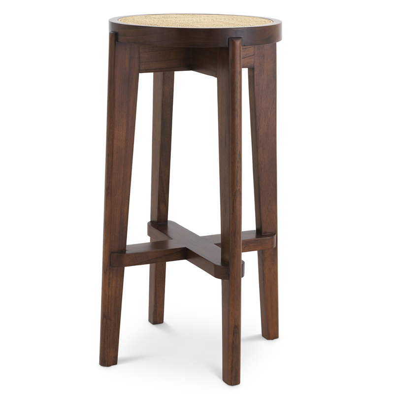 Барный стул Eichholtz Bar Stool Dareau brown Бежевый Коричневый Барный стул Eichholtz Bar Stool Dareau brown Бежевый Коричневый в Рязани | Loft Concept