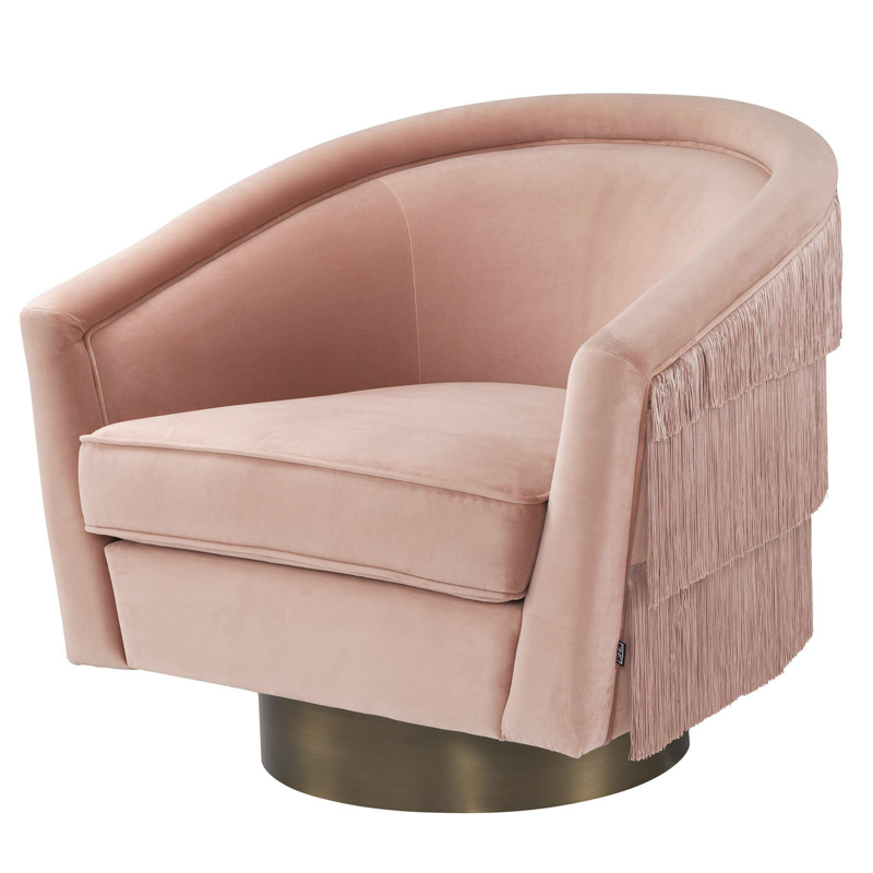 Кресло Eichholtz Swivel Chair Le Vante Savona nude Розовый пастельный Матовая латунь Кресло Eichholtz Swivel Chair Le Vante Savona nude Розовый пастельный Матовая латунь в Рязани | Loft Concept