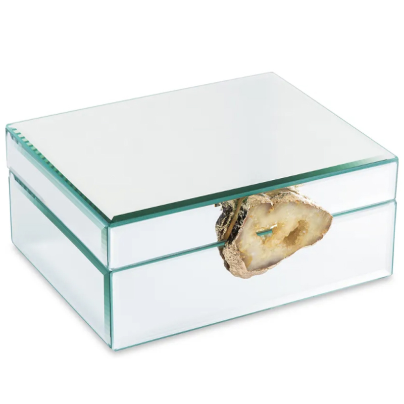 Шкатулка Glass Agate Box Зеркало Бежевый в Рязани | Loft Concept 