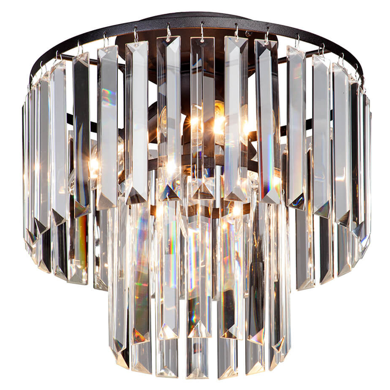 Потолочный светильник ODEON CLEAR GLASS 2-TIER диаметр 31 см Черный Прозрачное Стекло Потолочный светильник ODEON CLEAR GLASS 2-TIER диаметр 31 см Черный Прозрачное Стекло в Рязани | Loft Concept