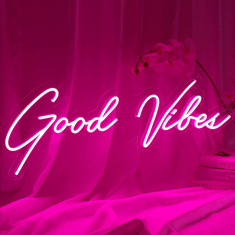 Неоновая настенная лампа Good Vibes Neon Wall Lamp Прозрачный Розовый Неоновая настенная лампа Good Vibes Neon Wall Lamp Прозрачный Розовый в Рязани | Loft Concept