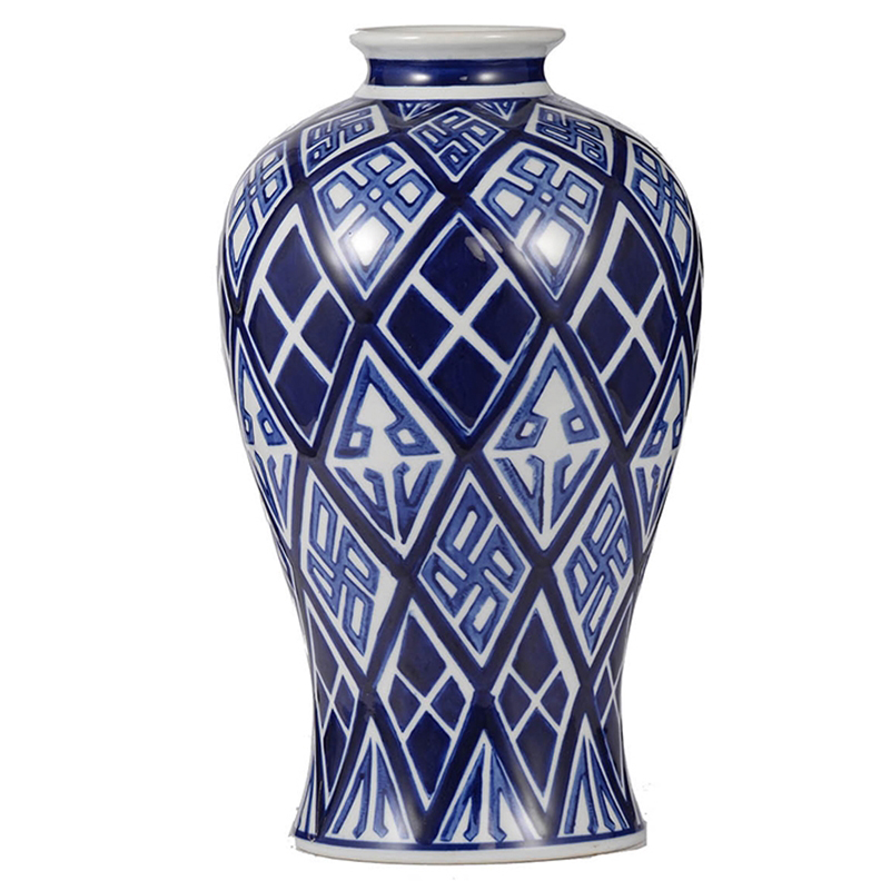 Ваза Fotini Vase Белый Синий Ваза Fotini Vase Белый Синий в Рязани | Loft Concept