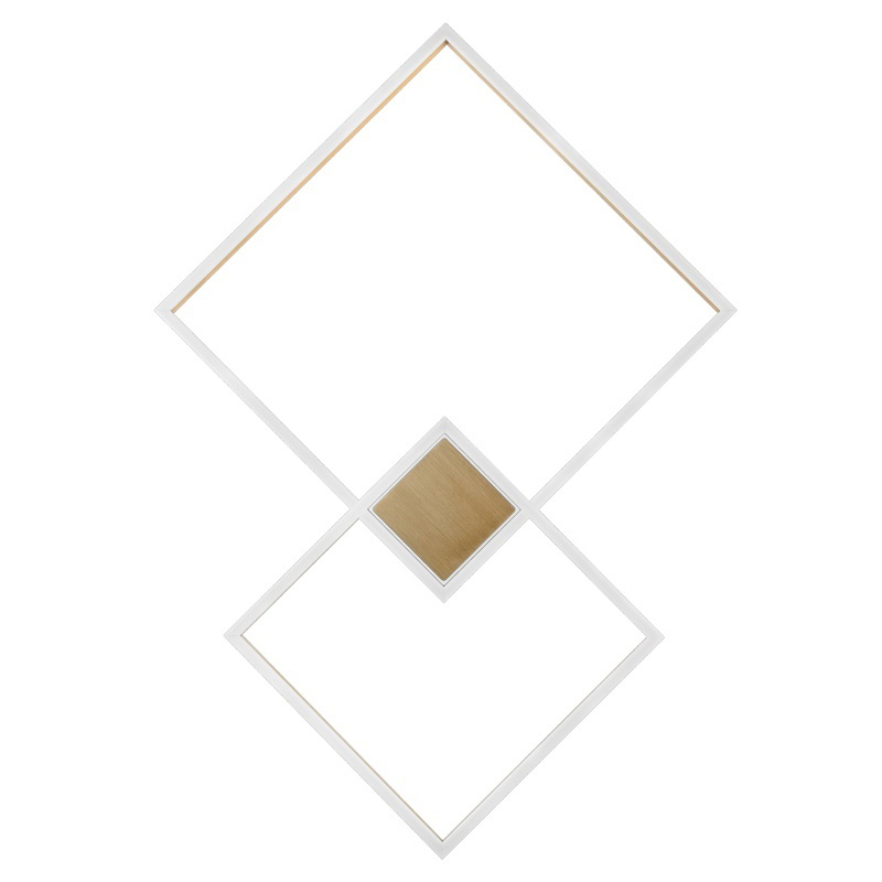 Потолочный светильник Squares Two Geometrical Shape Ceiling Light Золотой Белый Потолочный светильник Squares Two Geometrical Shape Ceiling Light Золотой Белый в Рязани | Loft Concept