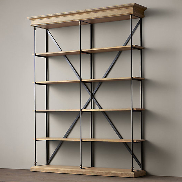 Стеллаж RH Old Oak Double Белый дуб Стеллаж RH Old Oak Double Белый дуб в Рязани | Loft Concept