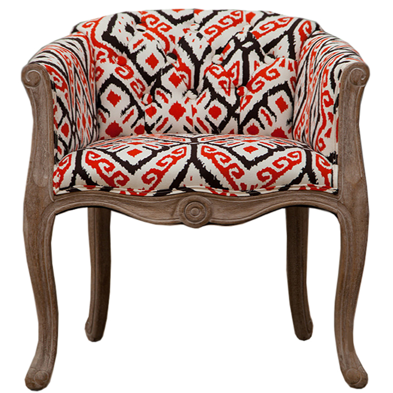 Кресло KELIM Red Ornament Chair Коричневый Белый Красный Черный Кресло KELIM Red Ornament Chair Коричневый Белый Красный Черный в Рязани | Loft Concept
