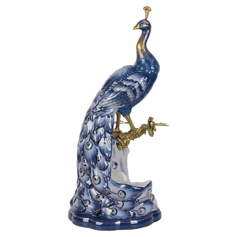Статуэтка Peacock Blue White Синий Белый Бронза Статуэтка Peacock Blue White Синий Белый Бронза в Рязани | Loft Concept