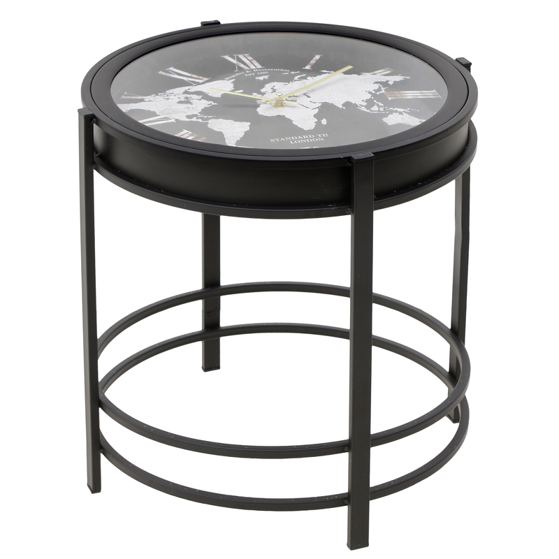 Приставной стол World Map Table Прозрачный Черный в Рязани | Loft Concept 