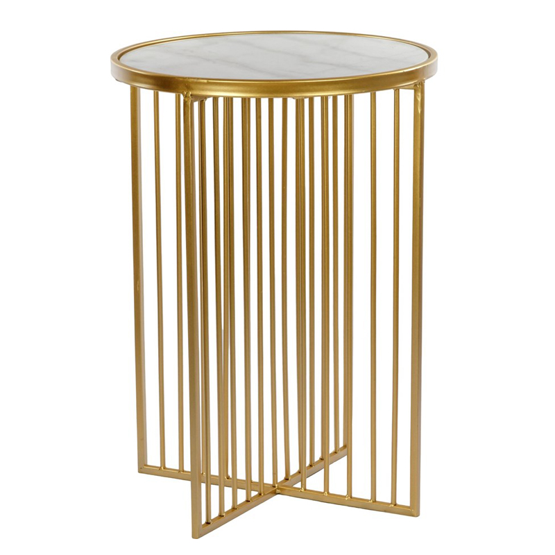 Приставной стол Side Table Marble crossed белый мрамор Золотой Белый Мрамор Bianco Приставной стол Side Table Marble crossed белый мрамор Золотой Белый Мрамор Bianco в Рязани | Loft Concept