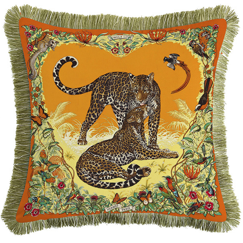 Декоративная подушка Hermes Jungle 53 Оранжевый Желтый Декоративная подушка Hermes Jungle 53 Оранжевый Желтый в Рязани | Loft Concept