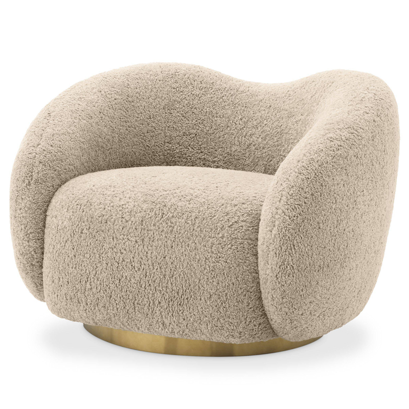 Кресло Eichholtz Swivel Chair Diego Песочный Латунь в Рязани | Loft Concept 