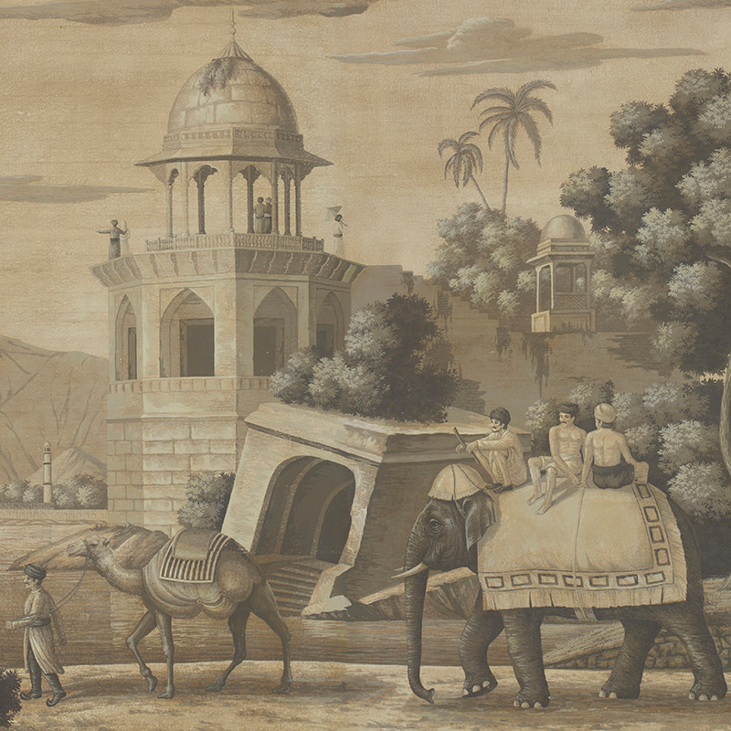 Обои ручная роспись Early Views of India Eau Forte on antique scenic Xuan paper Обои ручная роспись Early Views of India Eau Forte on antique scenic Xuan paper в Рязани | Loft Concept