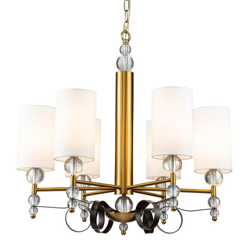 Люстра Annelies Chandelier 6 Золотой Черный Белый Люстра Annelies Chandelier 6 Золотой Черный Белый в Рязани | Loft Concept
