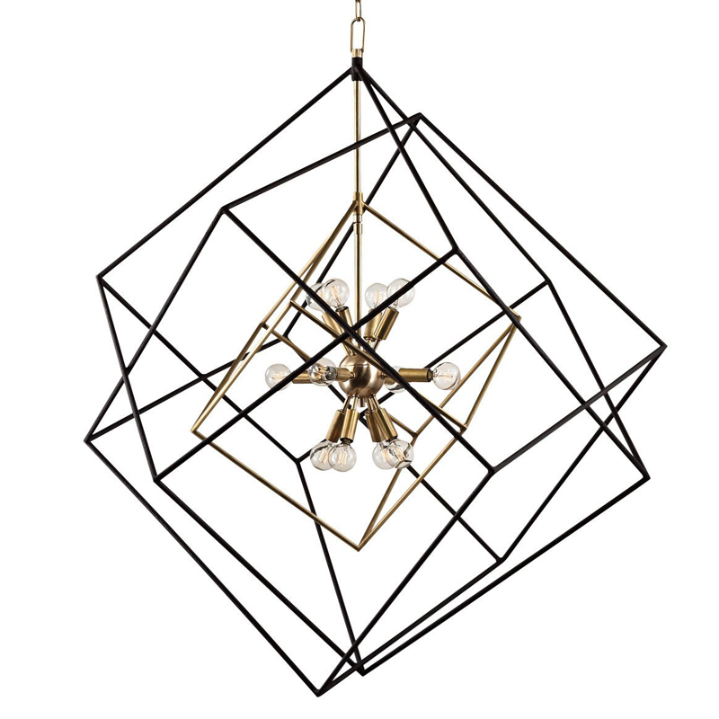 Люстра CUBIST Pendant Black and Gold 9 lamp Золотой Черный в Рязани | Loft Concept 