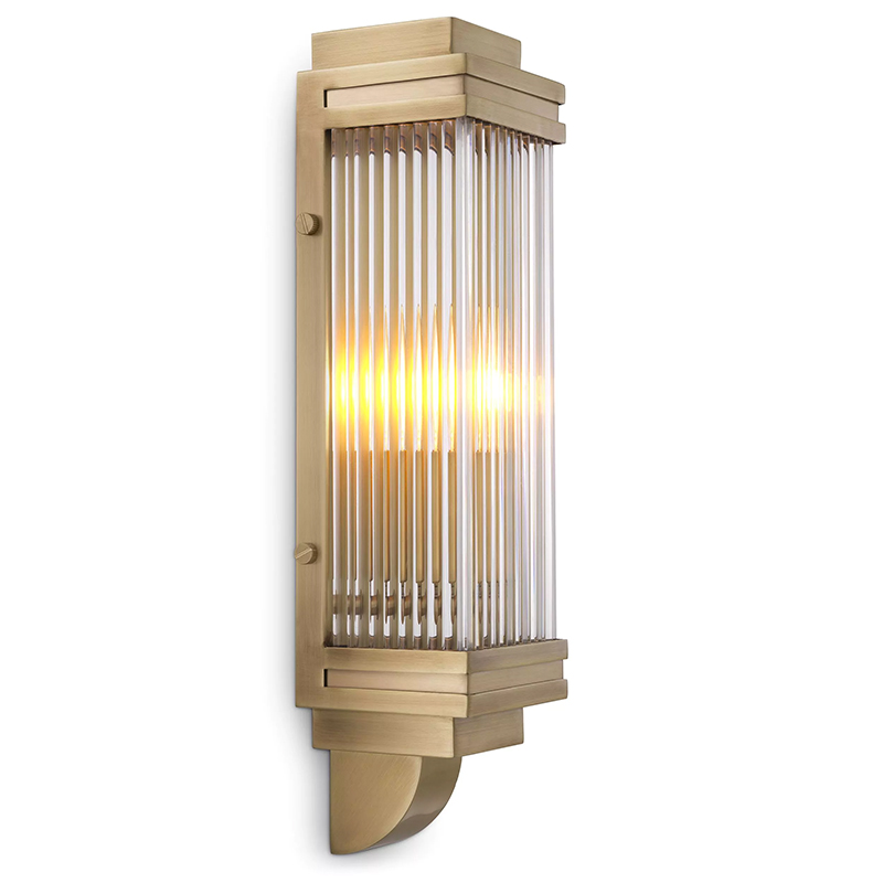 Бра Eichholtz Wall Lamp Bassett Латунь Прозрачное Стекло в Рязани | Loft Concept 