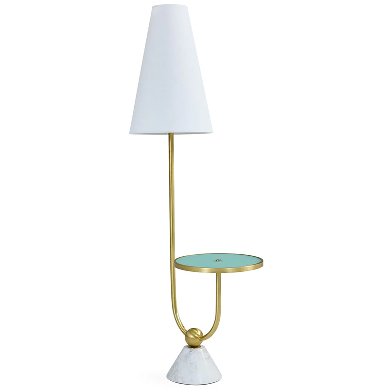 Торшер PARADISO TABLE FLOOR LAMP Латунь Белый Бирюзовый Торшер PARADISO TABLE FLOOR LAMP Латунь Белый Бирюзовый в Рязани | Loft Concept