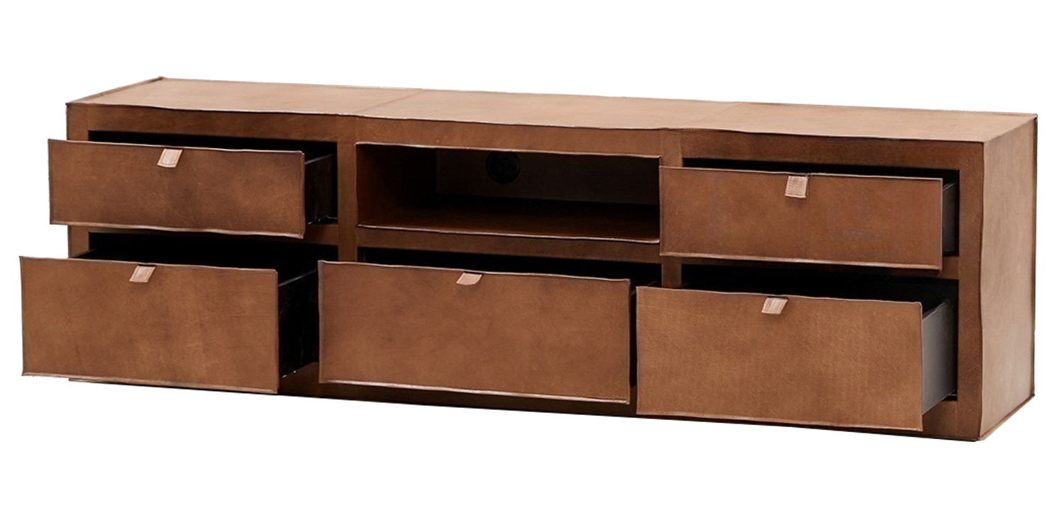 ТВ-тумба Leather Wood TV Stand - фото №1