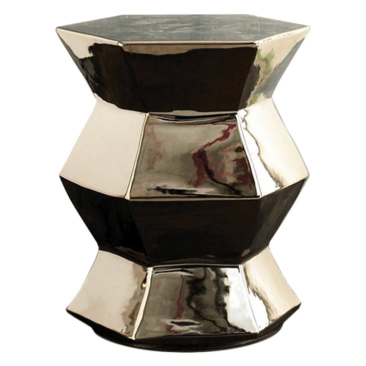 Керамический табурет Silvered Stool - Hexagon Серебряный Керамический табурет Silvered Stool - Hexagon Серебряный в Рязани | Loft Concept