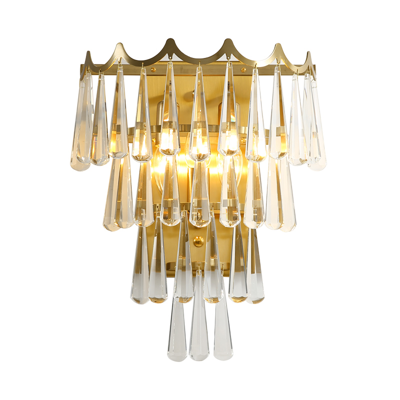 Бра Falling Drops Wall Lamp Латунь Прозрачный Бра Falling Drops Wall Lamp Латунь Прозрачный в Рязани | Loft Concept