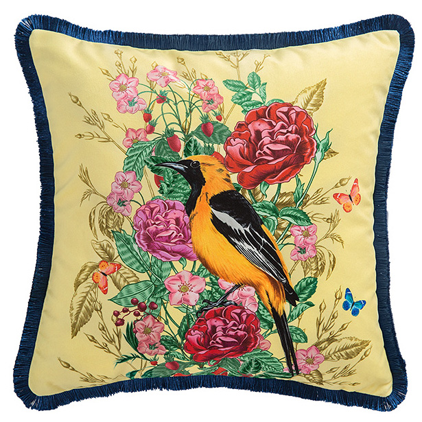 Декоративная подушка Bird in Flowers Мульти Декоративная подушка Bird in Flowers Мульти в Рязани | Loft Concept