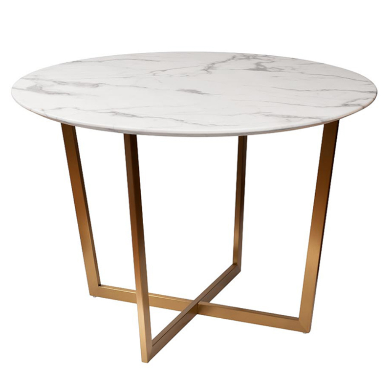 Обеденный стол Dining table Jacques round white Белый Золотой Обеденный стол Dining table Jacques round white Белый Золотой в Рязани | Loft Concept