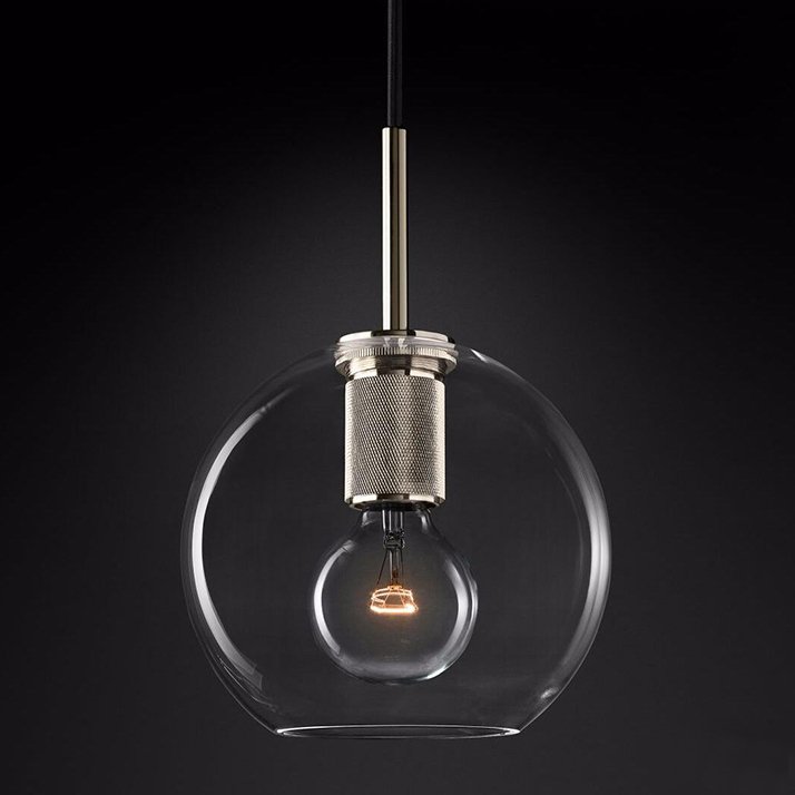 Подвесной светильник RH Utilitaire Globe Pendant Silver Никель Прозрачное Стекло Подвесной светильник RH Utilitaire Globe Pendant Silver Никель Прозрачное Стекло в Рязани | Loft Concept