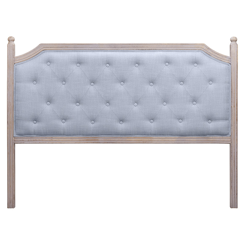 Изголовье кровати серое с мягкой обивкой из рогожки Emma Headboard Серый Коричневый Изголовье кровати серое с мягкой обивкой из рогожки Emma Headboard Серый Коричневый в Рязани | Loft Concept