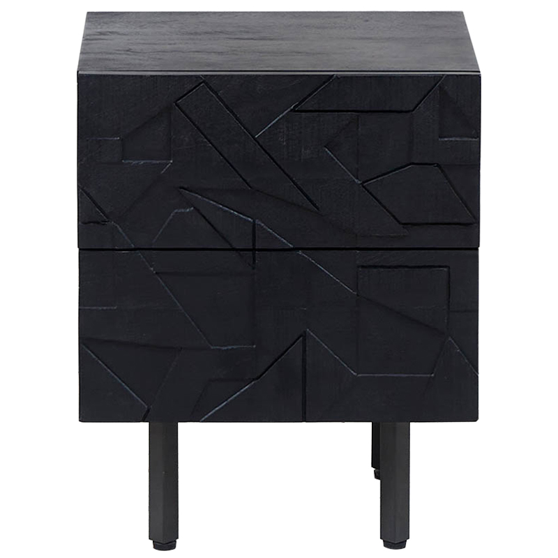 Тумба Polygonal Ornament Nightstand Черный Тумба Polygonal Ornament Nightstand Черный в Рязани | Loft Concept