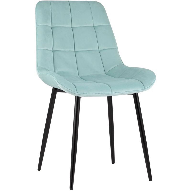 Стул NANCY Chair Светло-Голубой Велюр Светло-голубой Черный Стул NANCY Chair Светло-Голубой Велюр Светло-голубой Черный в Рязани | Loft Concept