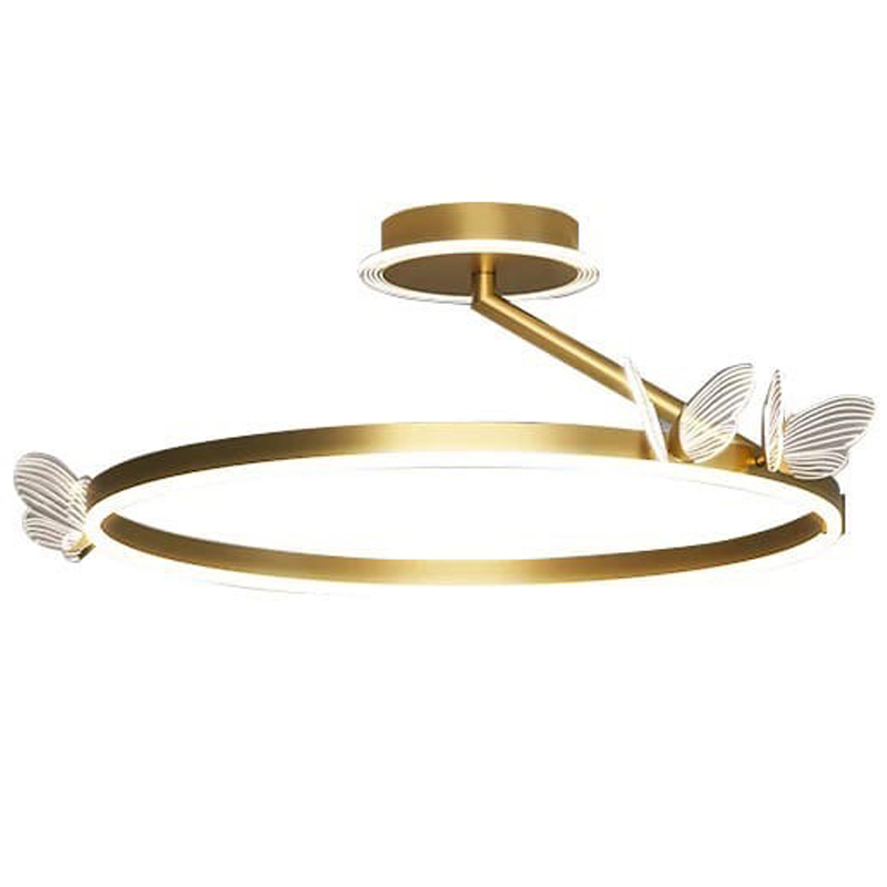 Потолочная люстра с бабочками Butterfly Ceiling Lamp F Прозрачный Латунь Потолочная люстра с бабочками Butterfly Ceiling Lamp F Прозрачный Латунь в Рязани | Loft Concept
