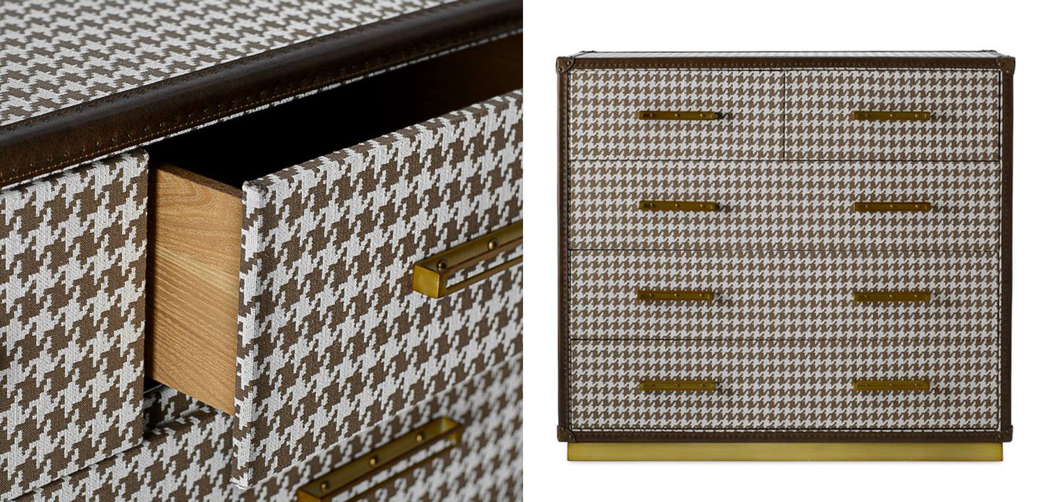 Комод с орнаментом "гусиная лапка" Pied de poule - фото