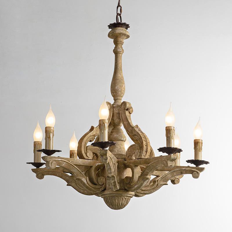 Люстра Rustic Wood Chandeliers 8 Бежево-серый Люстра Rustic Wood Chandeliers 8 Бежево-серый в Рязани | Loft Concept
