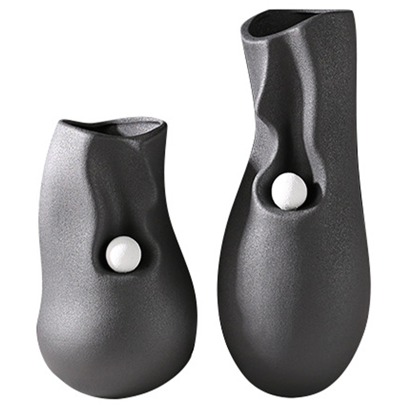 Ваза Molecule Collection Rhea Black Vase Черный Белый Ваза Molecule Collection Rhea Black Vase Черный Белый в Рязани | Loft Concept