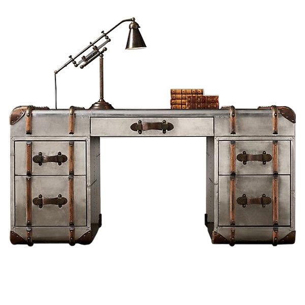 Стол RH Richards metal trunk Desks Алюминий Коричневый винтаж в Рязани | Loft Concept 