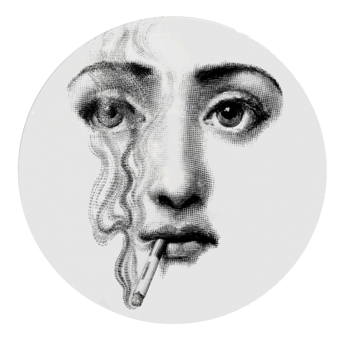 Декоративная тарелка Fornasetti 081 Черный в Рязани | Loft Concept 