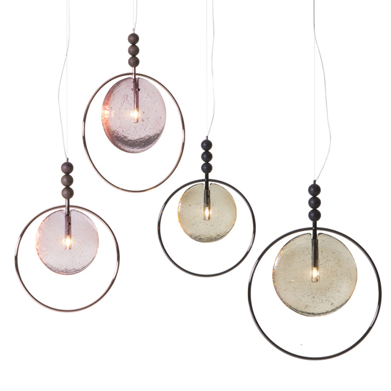 Подвесной светильник c цветным стеклом Tonin Casa Lampada Dreamy Розовый пастельный Серый (Gray) Подвесной светильник c цветным стеклом Tonin Casa Lampada Dreamy Розовый пастельный Серый (Gray) в Рязани | Loft Concept