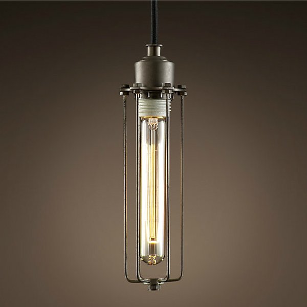 Подвесной светильник Loft Industrial Edison Cage Vetrical Momo Черный Подвесной светильник Loft Industrial Edison Cage Vetrical Momo Черный в Рязани | Loft Concept