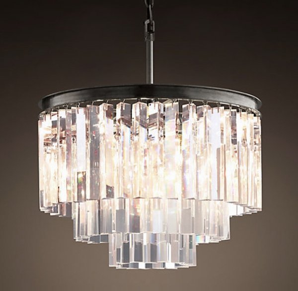 Люстра RH 1920s Odeon Clear Glass Fringe Chandelier - 3 rings Черный Люстра RH 1920s Odeon Clear Glass Fringe Chandelier - 3 rings Черный в Рязани | Loft Concept