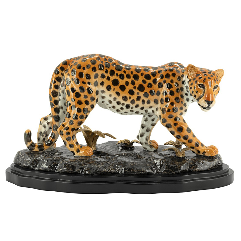Статуэтка WALKING LEO ATLANTA Карамель Черный Бронза Статуэтка WALKING LEO ATLANTA Карамель Черный Бронза в Рязани | Loft Concept