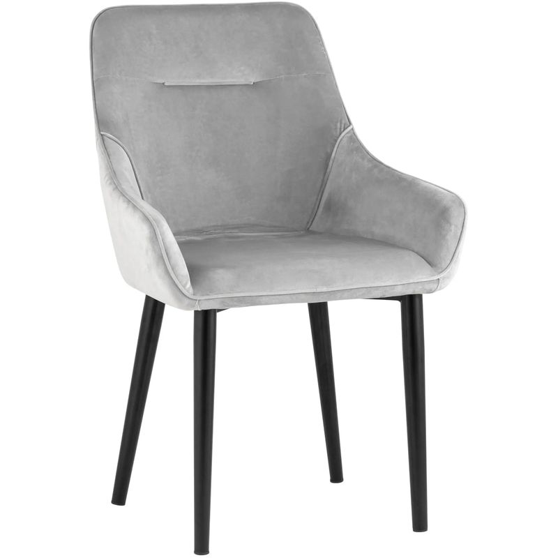 Стул Joan Chair Светло-Серый Велюр Серый Черный Стул Joan Chair Светло-Серый Велюр Серый Черный в Рязани | Loft Concept
