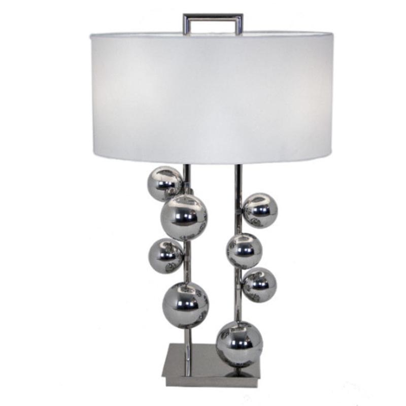 Настольная лампа Chrome Bubbles white lampshade Темный хром Настольная лампа Chrome Bubbles white lampshade Темный хром в Рязани | Loft Concept
