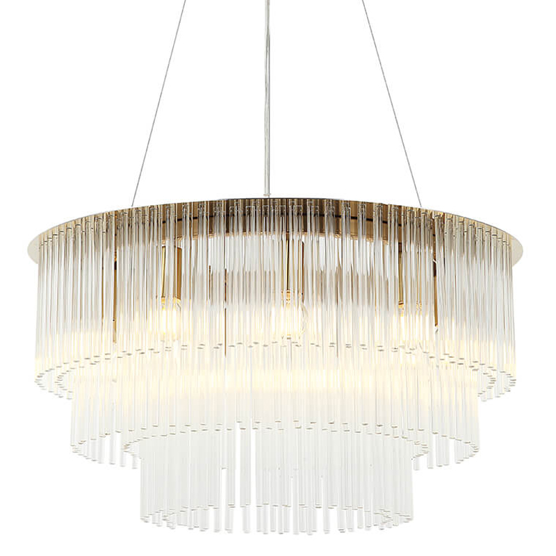 Люстра Harrison Chandelier gold 9 lamp Глянцевое золото Прозрачный Люстра Harrison Chandelier gold 9 lamp Глянцевое золото Прозрачный в Рязани | Loft Concept