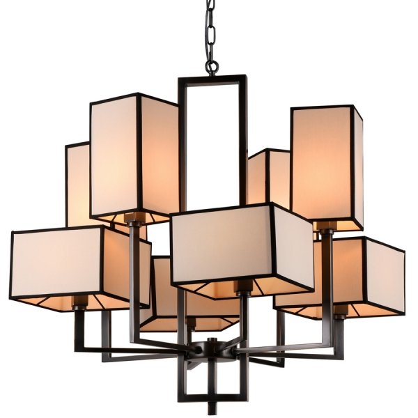 Люстра Cubismus Chandelier 8 Черный Кремовый Люстра Cubismus Chandelier 8 Черный Кремовый в Рязани | Loft Concept