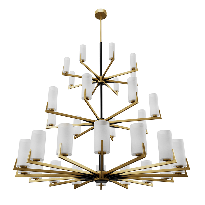 Большая люстра из латуни Brass Candle Латунь Белый Черный Большая люстра из латуни Brass Candle Латунь Белый Черный в Рязани | Loft Concept