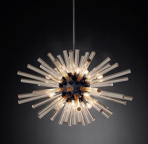 Светильник Crystal Starburst Chandelier Elliptical Черный Светильник Crystal Starburst Chandelier Elliptical Черный в Рязани | Loft Concept