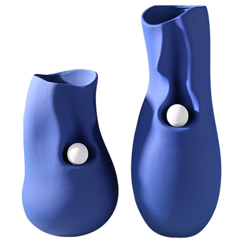 Ваза Molecule Collection Rhea Blue Vase Синий Белый Ваза Molecule Collection Rhea Blue Vase Синий Белый в Рязани | Loft Concept