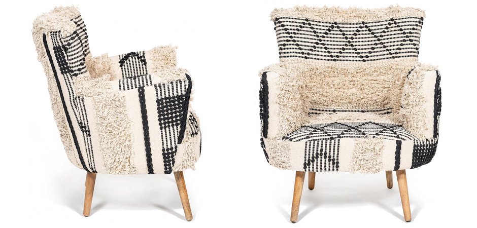 Кресло KELIM Pattern black and white Chair Кресло KELIM Pattern black and white Chair - Loft-Concept в Рязани
