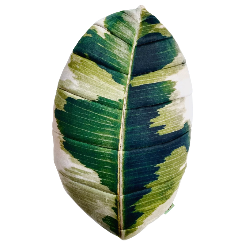 Декоративная подушка Botanical Cushion Ficus Elastica Зеленый Салатовый Белый Декоративная подушка Botanical Cushion Ficus Elastica Зеленый Салатовый Белый в Рязани | Loft Concept