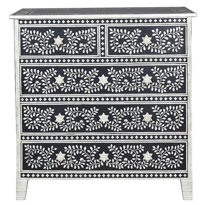 Комод Inlaid Bone Stars Белый Черный в Рязани | Loft Concept 